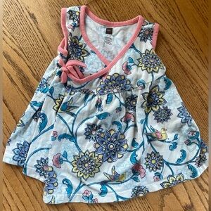 Tea Collection Floral Kids Top with Pink and Blue Accents